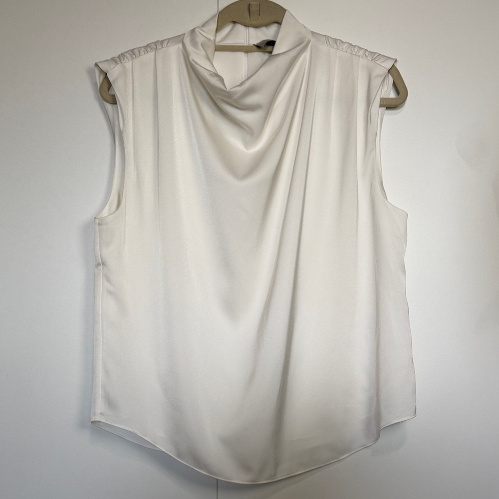 Modern Citizen Allegra Sleeveless Drape Neck Blouse in Ivory